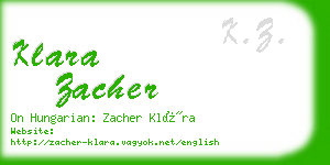 klara zacher business card